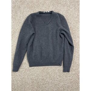 Uni Qlo 100%  CASHMERE GRAY CLASSIC V NECK SWEATER Rots